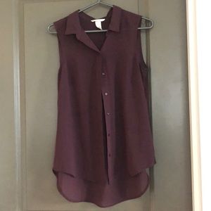 H&M medium button up tank top